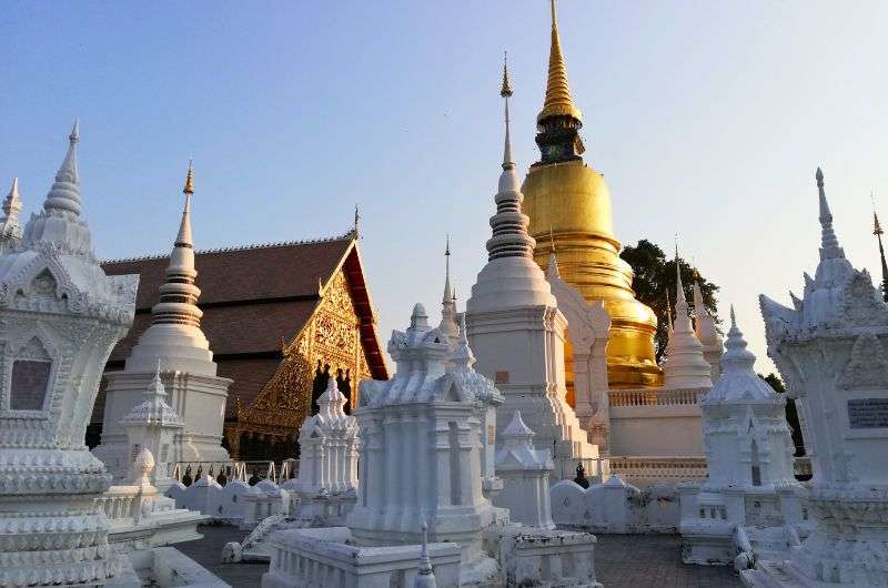 Wat Suan Dok at sunset, Chiang Mai, Thailand