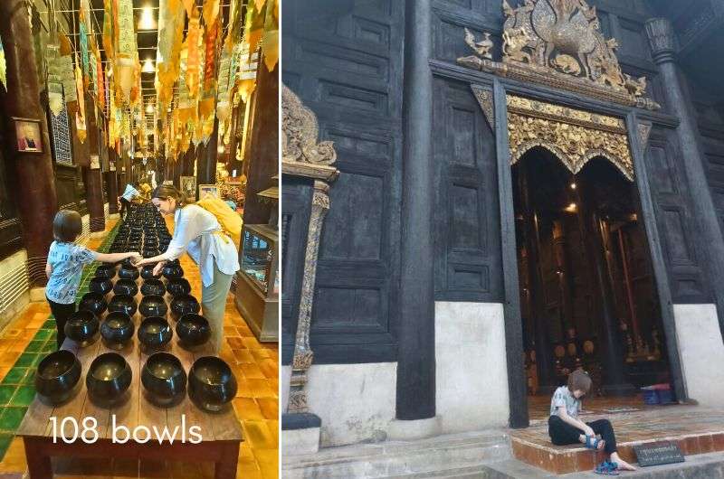 108 bowls in Wat Phan Tao, Chiang Mai itinerary, Thailand