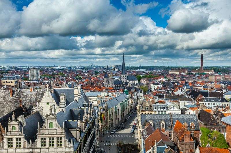 View from the Belfry tower,  Gehnt, Belgium