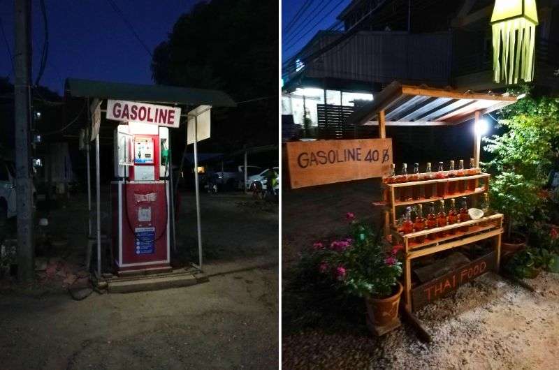 Getting gas on Koh Lanta, gasoline station, itinerary, Thailand, pictures by Next Level of Travel