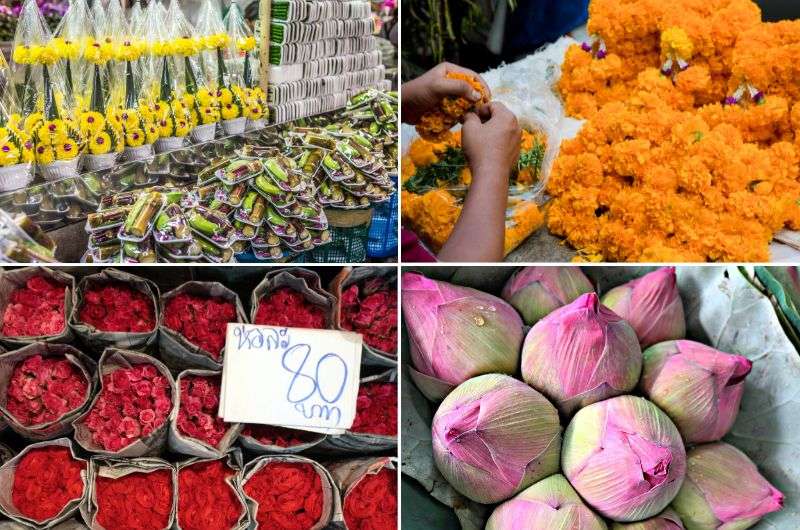 Flowers at the Flower Market in Bangkok, Thailand