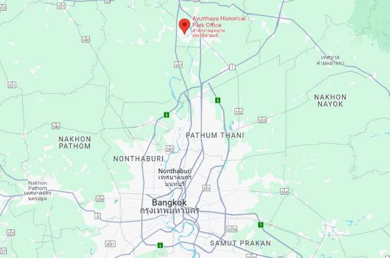 Map of the last day of Bangkok itinerary, Thailand