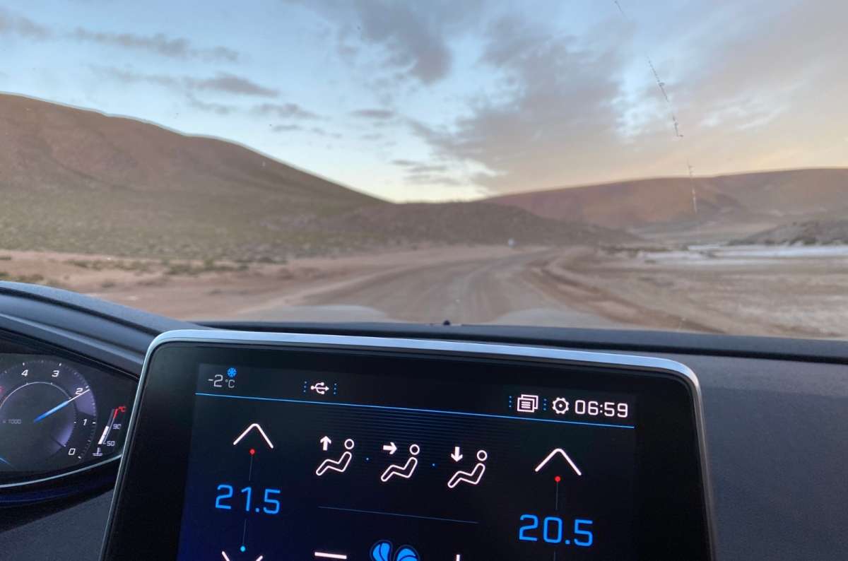 A photo from the car, driving through the desert in Chile, photo by Next Level of Travel