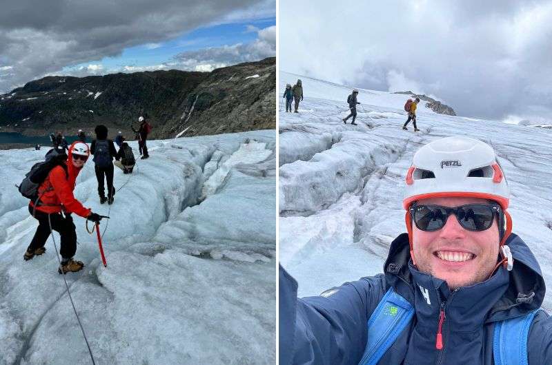 Tourists hiking the Folgefonna Glacier in Norway, photos by Next Level of Travel