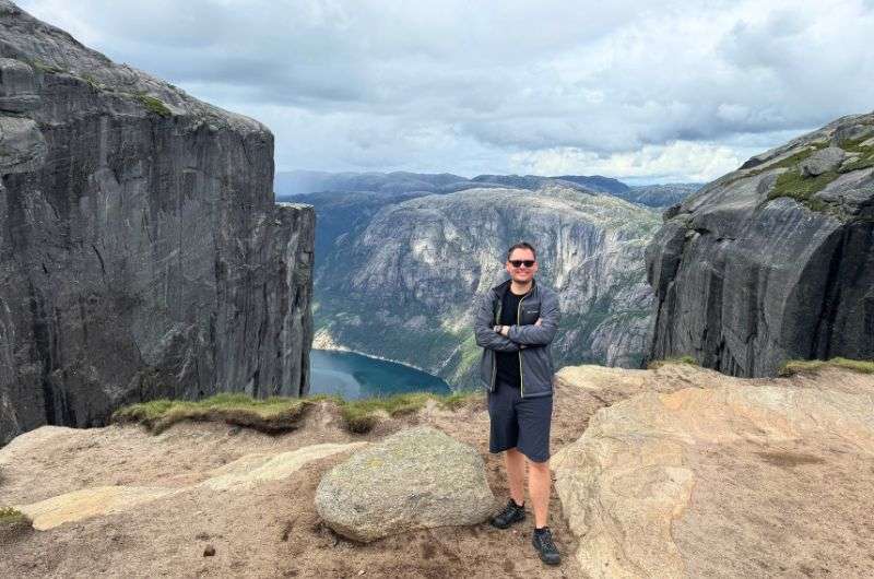 Traveler on the Kjerag hike in Norway, photo by NExt Level of Travel