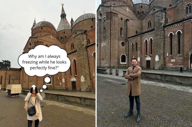 travelers in front of the Basilica of Saint Anthony, Padua, photo by Next level of travel