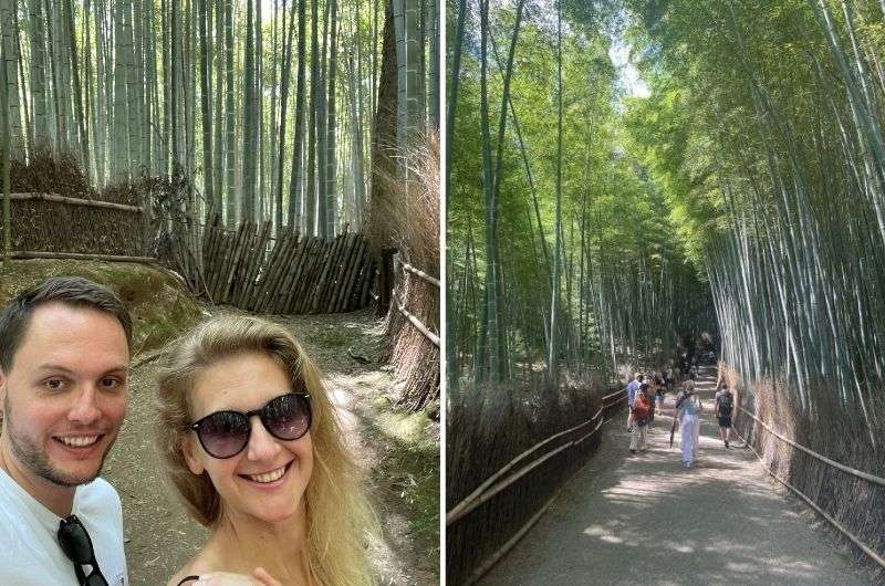 travelers in the Arashiyama Bamboo Forest, Japan, photo by Next level of Travel