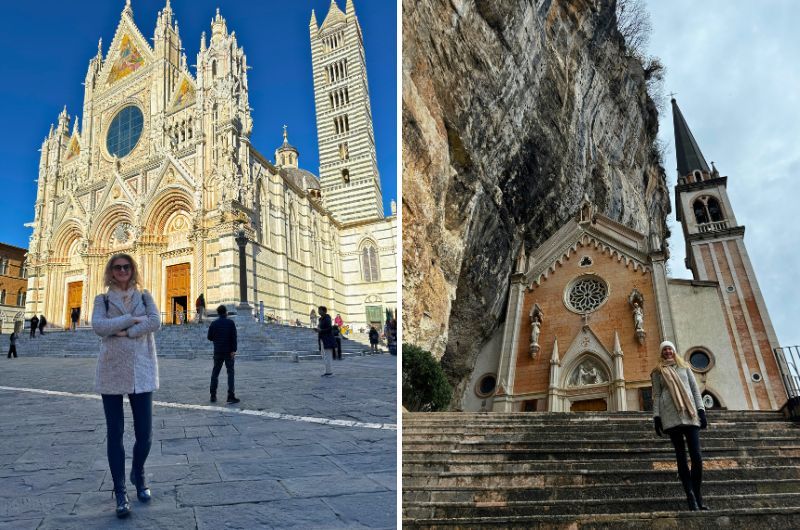 Sienna Cathedral and Sanctuary of the Lady of the Crown near Verona, both in Italy, one of the best countries to visit in Europe, photo by Next level of travel