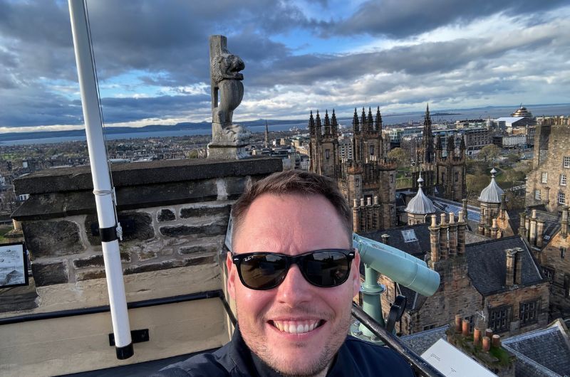 traveler in Edinburgh Camera Obscura, Scotland, photo by Next level of travel
