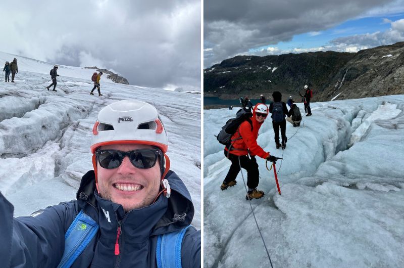 travelers on the Folgefonna glacier hike, Norway best country to visit in Europe for nature, photo by Next level of travel 