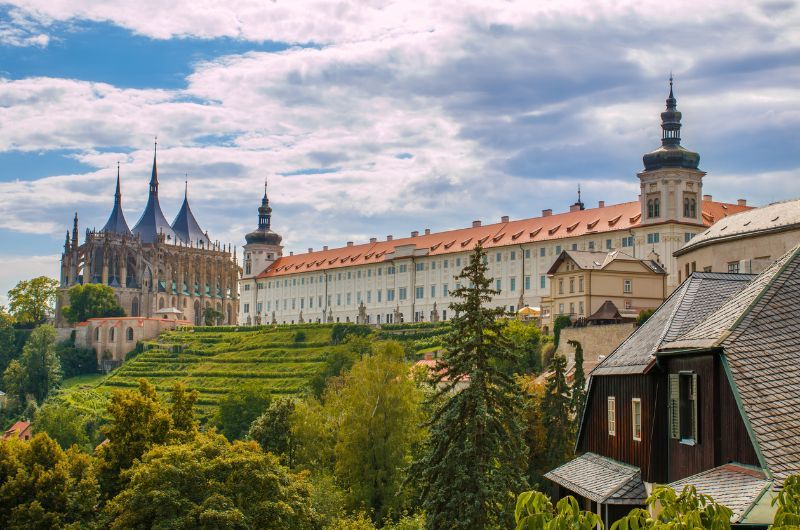 view of the Church of St. Barbara in Kutná Hora, Czech Republic