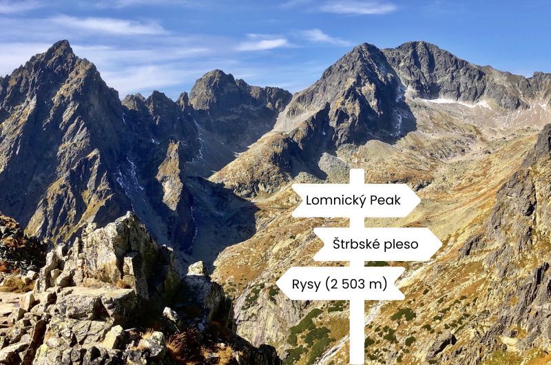 Vysoké Tatry peaks under a blue sky, Slovakia