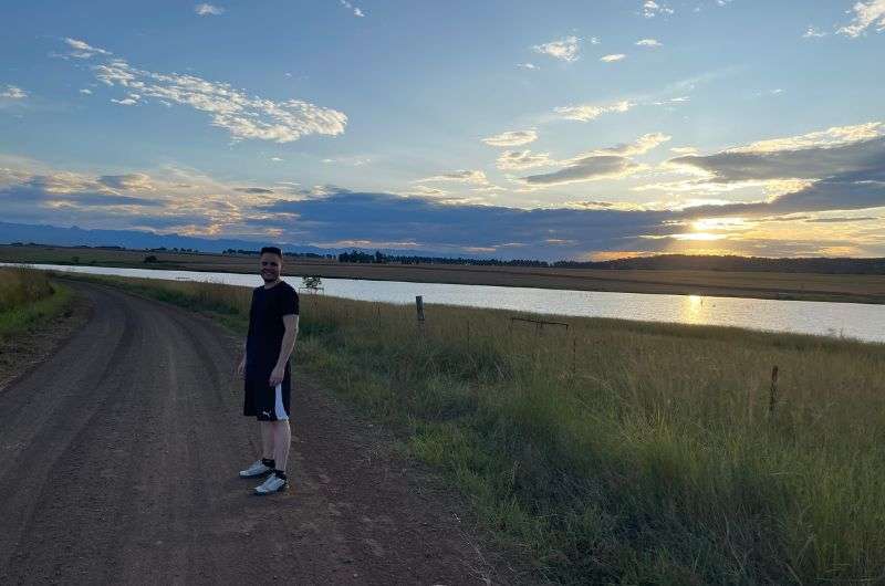 traveler at the time of sunset in Dalmore Guest Farm, South Africa, photo by Next level of travel