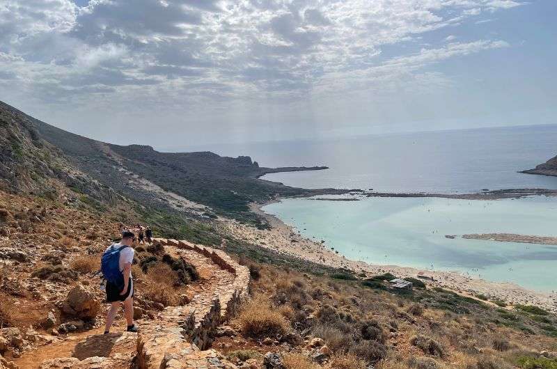 traveler in Balos Lagoon, Crete, Greece, photo by Next level ot travel