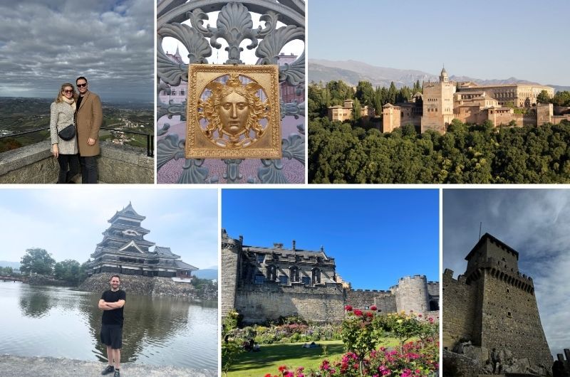 collage of photos from beautiful castles in Europe, photo by Next level of travel