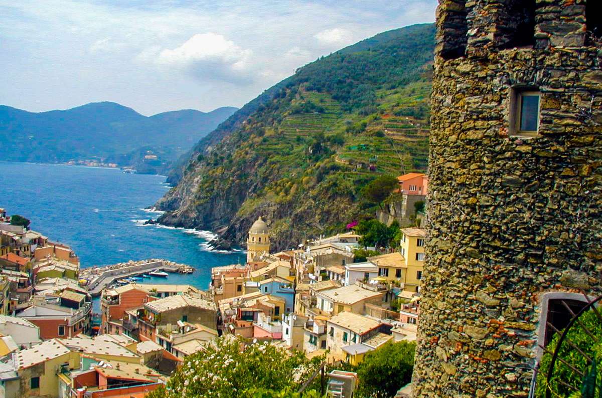View of the coastal village of Vernazza in Cinque Terre, Italy