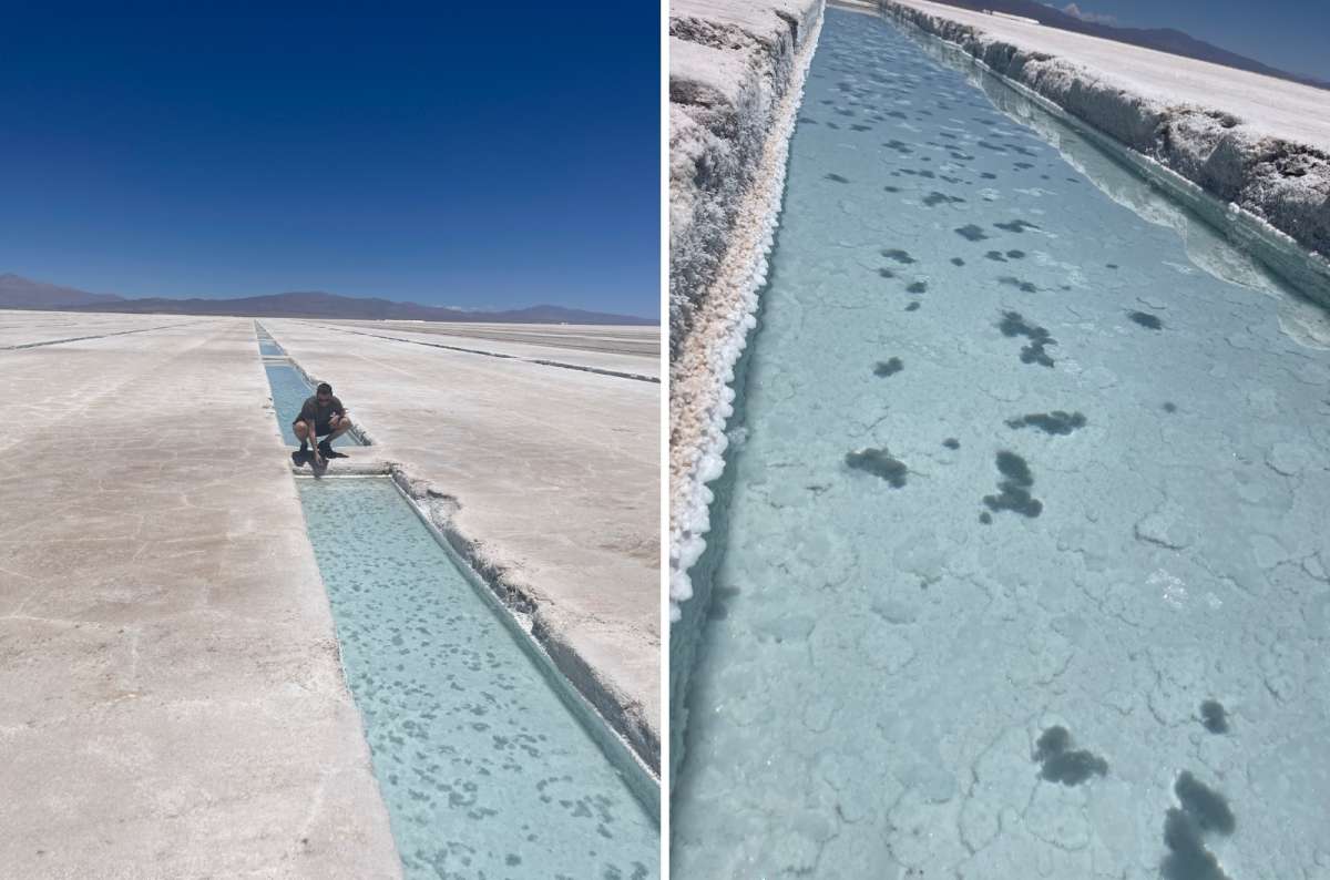 Saltwater channel cut at Salinas Grandes, Argentina, photo by Next Level of Travel