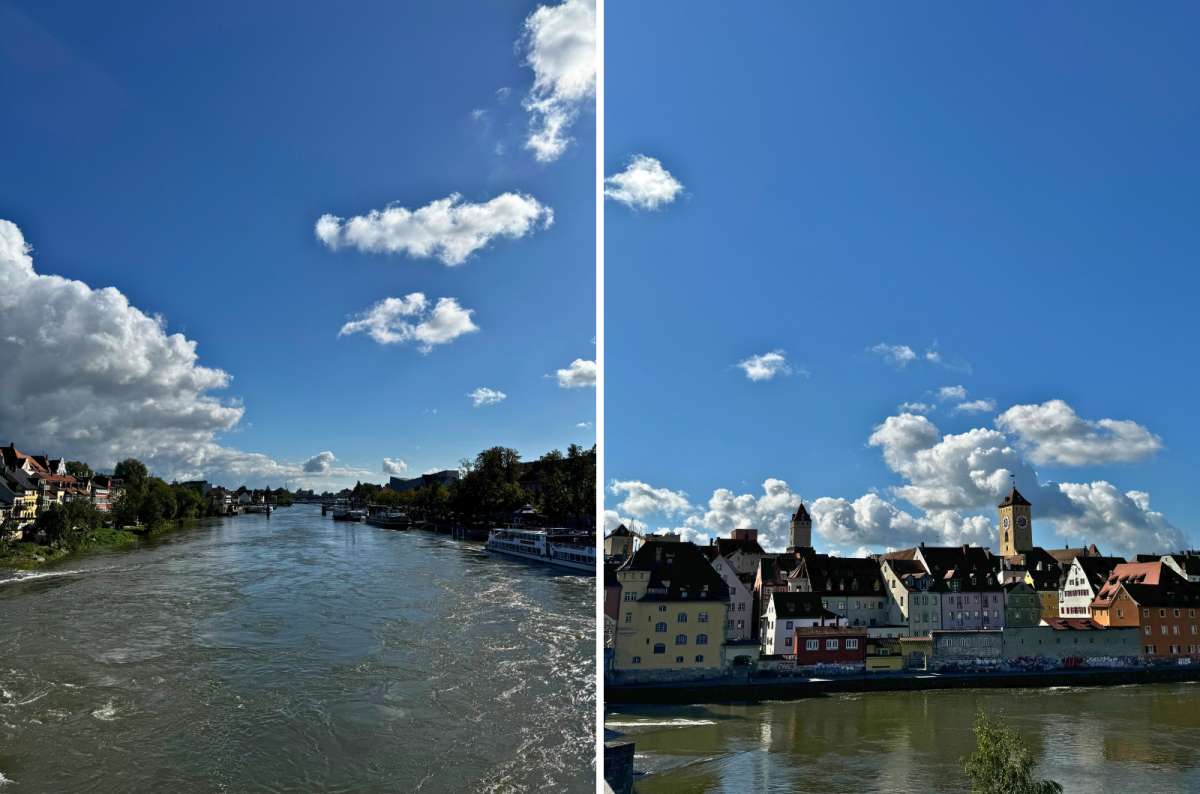 Views of the Danube and Regensburg’s Old Town from the Stone Bridge, Germany, photo by Next Level of Travel
