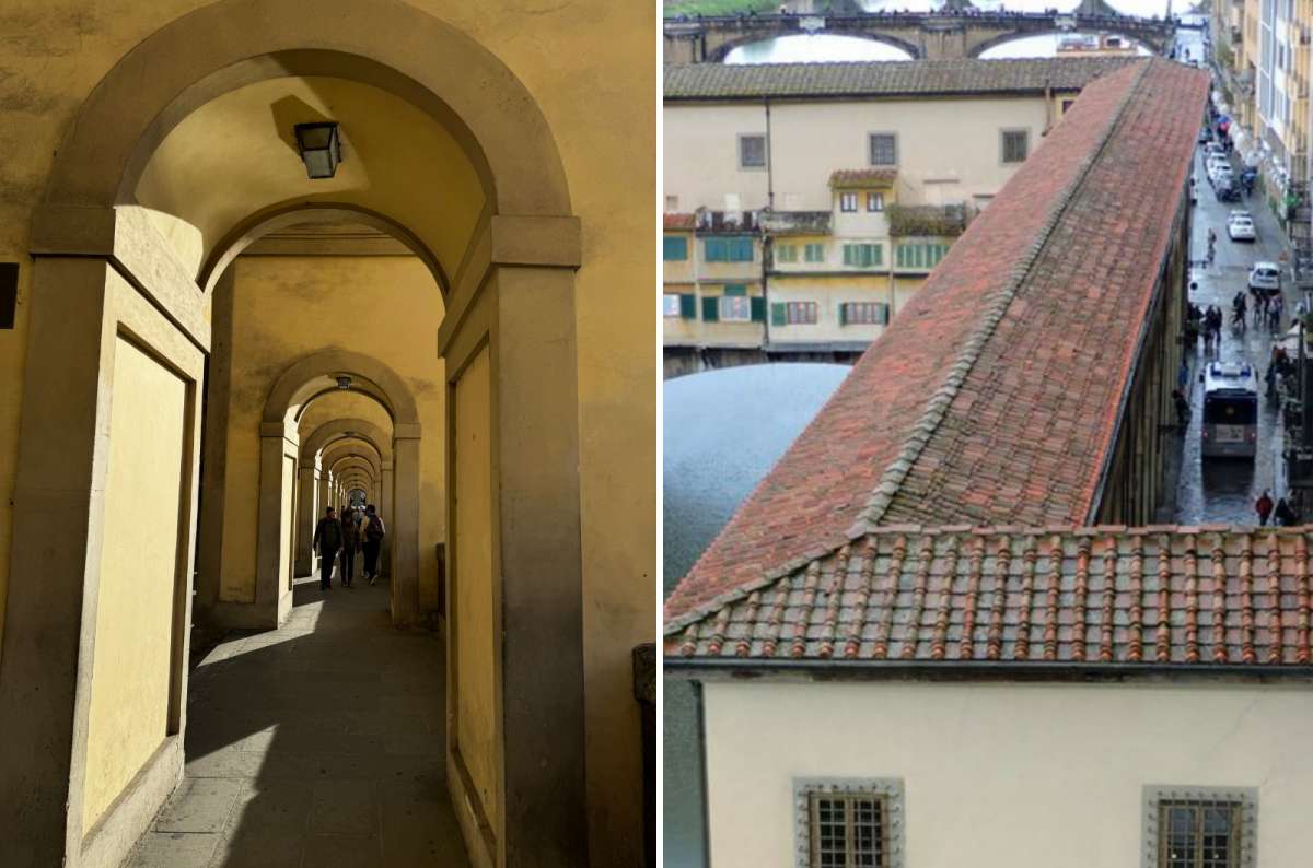 Vasari Corridor in Florence, Italy, connecting Palazzo Vecchio and Palazzo Pitti