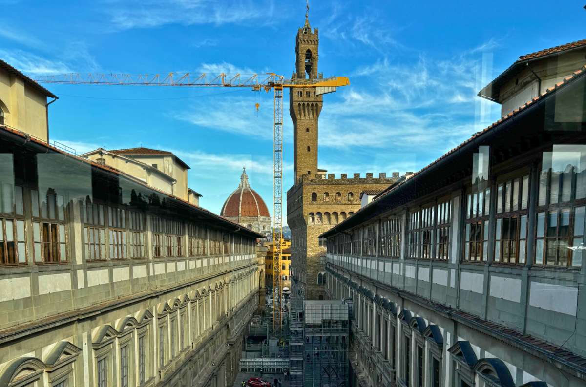 View from the Uffizi Gallery overlooking the Duomo and Palazzo Vecchio, Florence, Italy, photo by Next Level of Travel