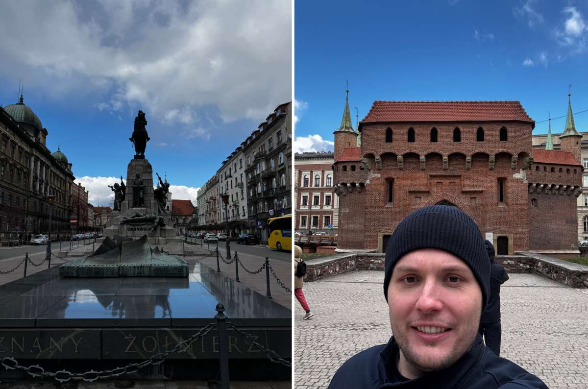 a collage of photos from Florianska street and the Barbican, Krakow, Poland, photo by Next Level of Travel