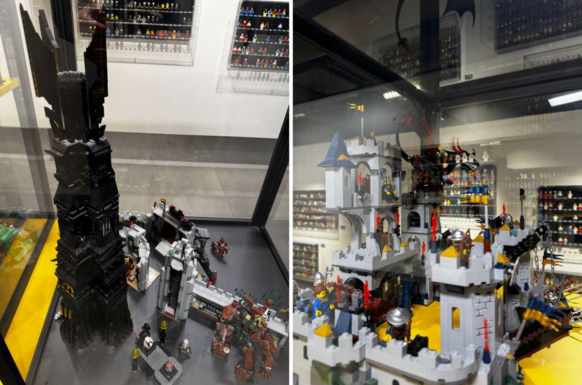 a collage of photos from the inside of the Bricks and Figs LEGO Museum, Krakow, Poland, photo by Next Level of Travel