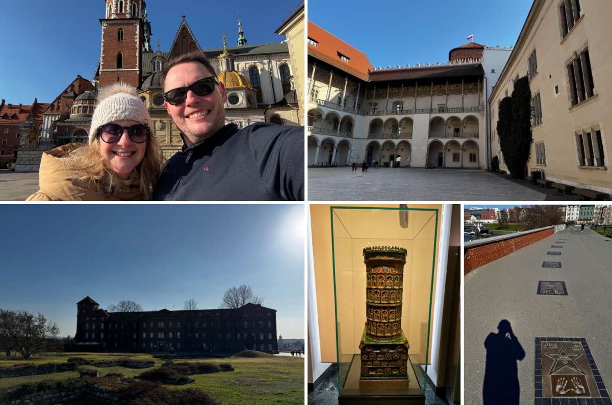a collage of photos from the Wawel Castle displaying all that can be seen in the area, Krakow, Poland, photo by Next Level of Travel