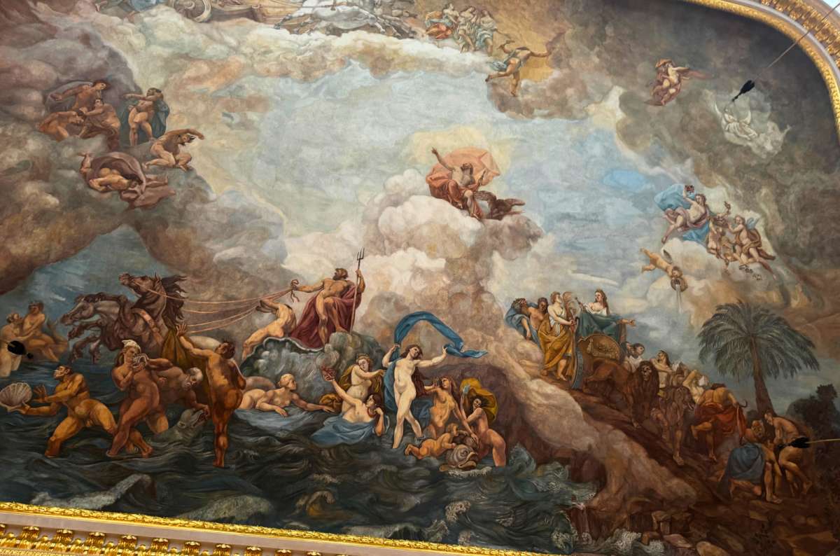 Detailed ceiling fresco inside the Royal Castle in Warsaw, Poland, photo by Next Level of Travel