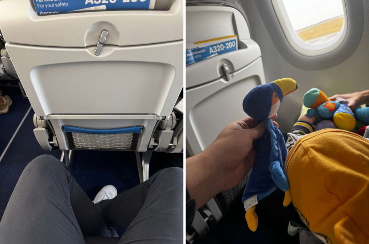 Discover Airlines Business Class seat legroom on Airbus A320, photo by Next Level of Travel