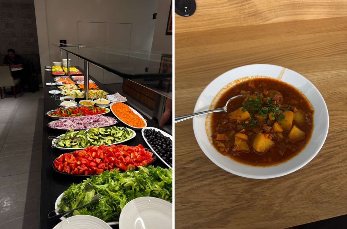 a collage of photos of the food from the Coud Nine Lounge, photo by Next Level of Travel