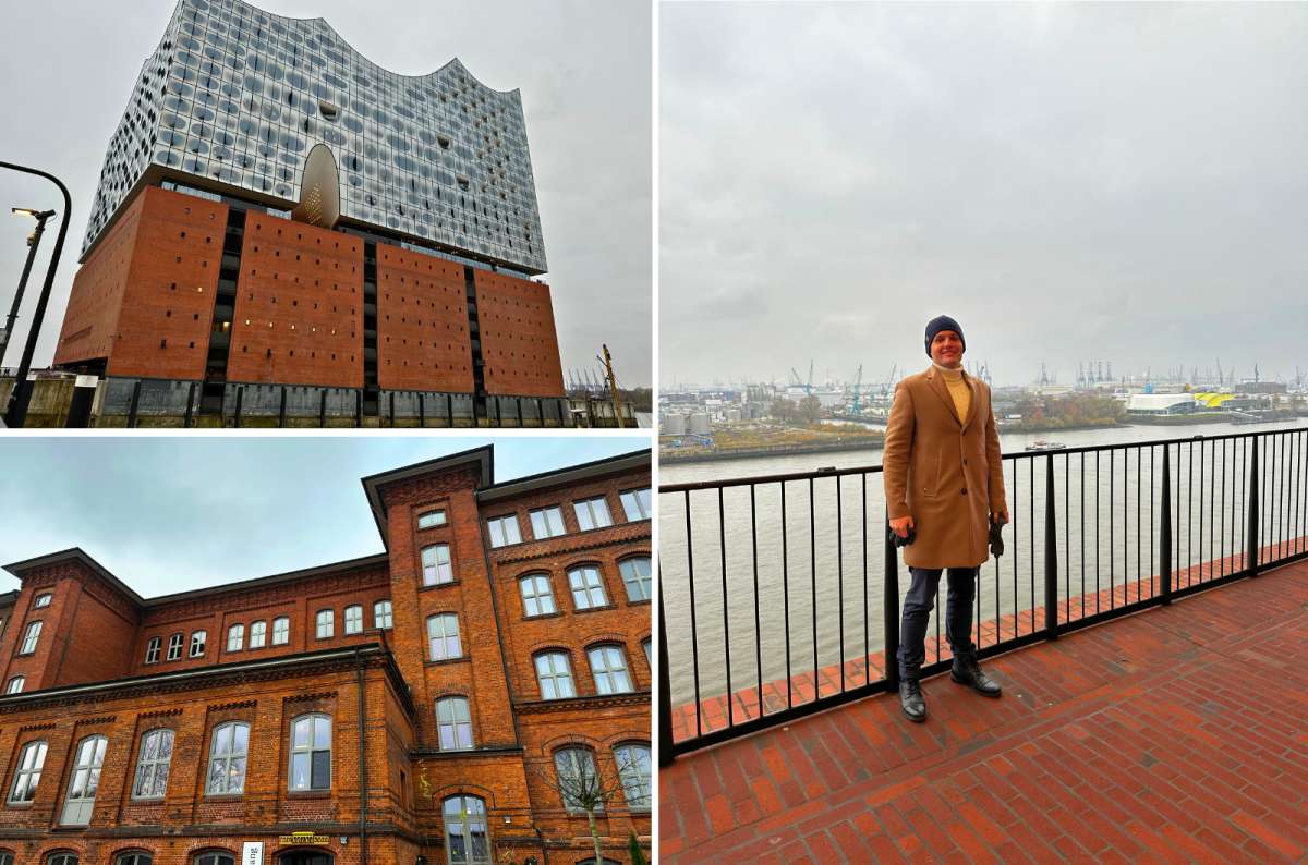 Harbor views and modern architecture in Hamburg