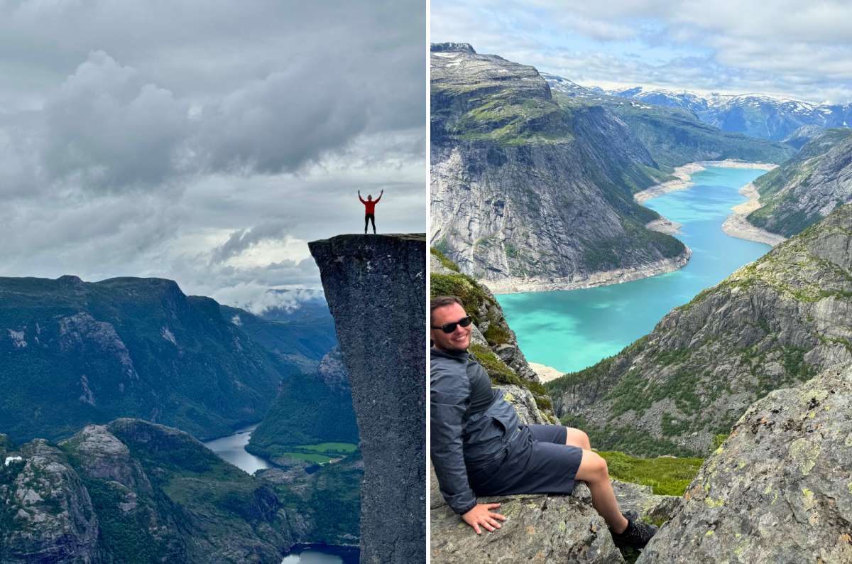 Tourists at Preikestolen and Trolltunga viewpoints in Norway, beautiful scenery and dramatic views, photo by Next Level of Travel