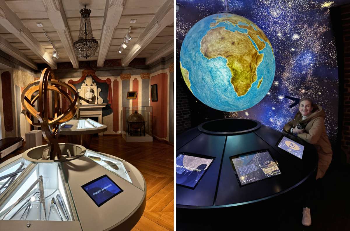 Astronomy exhibits and interactive globe at the House of Nicolaus Copernicus in Toruń, Poland, photo by Next Level of Travel