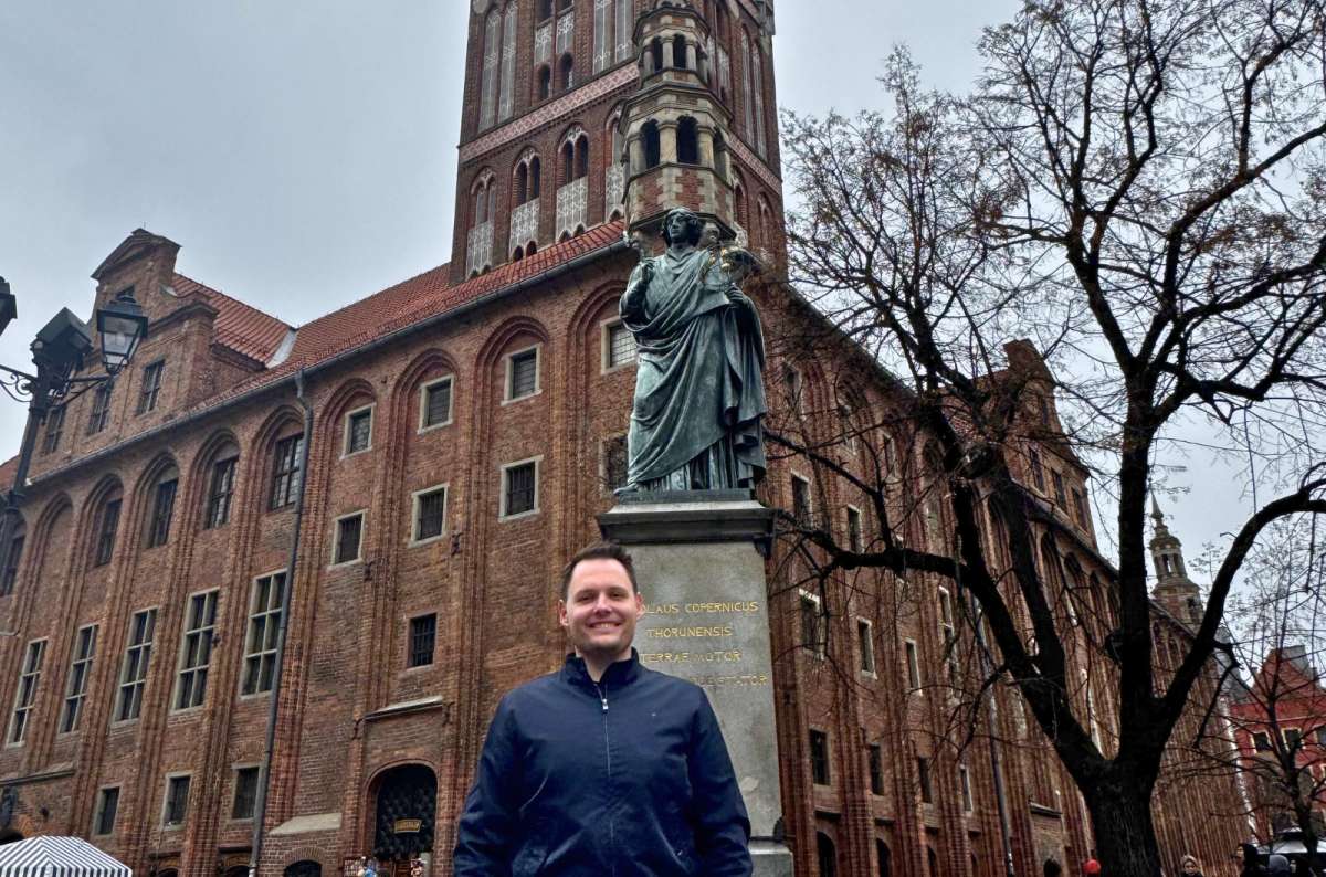 Nicolaus Copernicus Monument in Old Town Market Square, Toruń, Poland, photo by Next Level of Travel