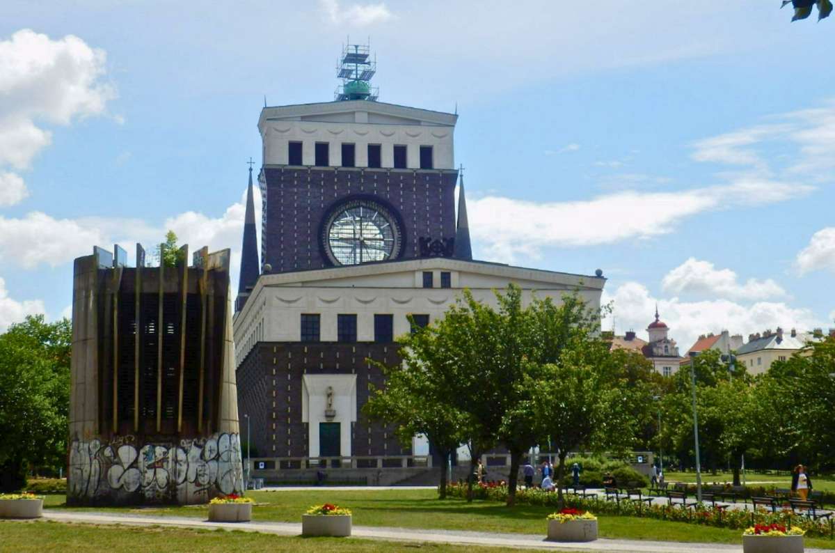 Church of the Most Sacred Heart of Our Lord on Jiřího z Poděbrad Square in Prague, Czech Republic