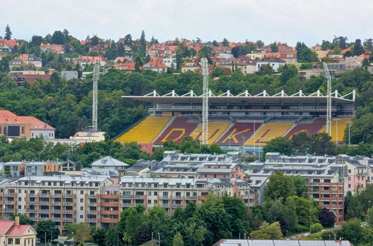 Juliska Stadium, home of FK Dukla Prague, in Prague, Czech Republic