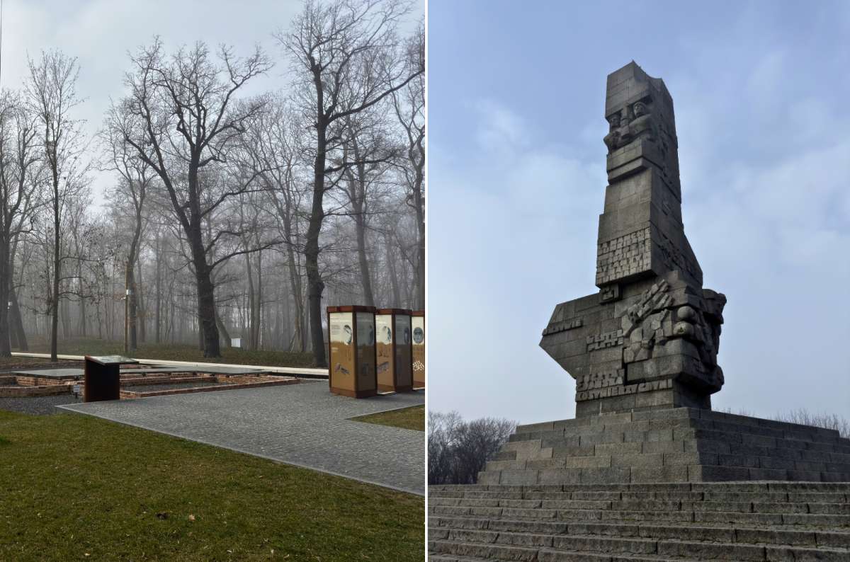 Westerplatte Monument and memorial exhibits in Gdansk, Poland, marking the start of World War II, photo by Next Level of Travel