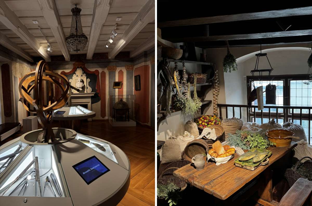 A collage of photos from the Copernicus house in Torun, Poland, photo by Next Level of Travel