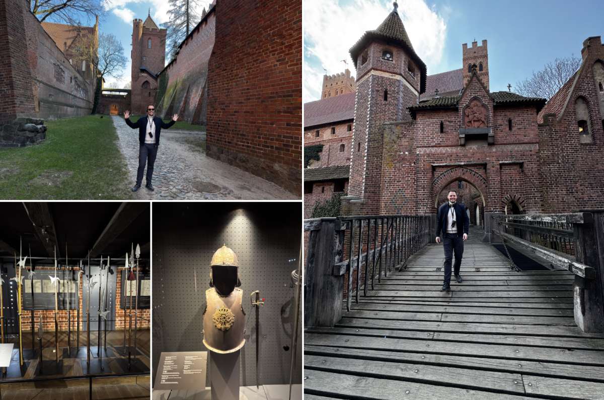 a collage of photos from the Malbork Castle showing exactly why the area takes a whole day to explore, Poland, photo by Next Level of Travel