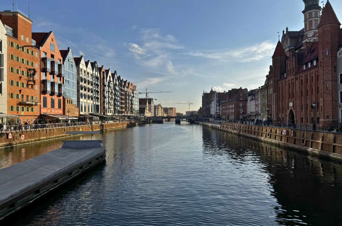 a photo of the river in the city center of Gdansk, Poland, photo by Next Level of Travel