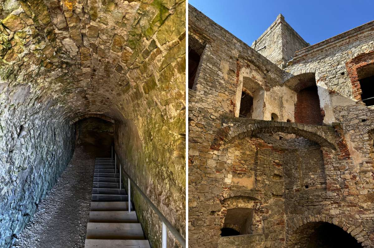Stone corridors and inner courtyard ruins at Krzyztopor Castle, Ujazd, Poland, photo by Next Level of Travel