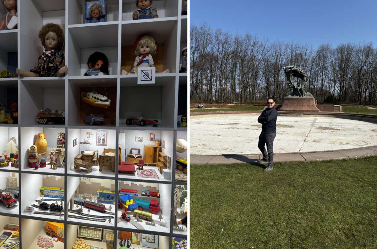 a collage of photos from Lazienski Park, Poland, photo by Next Level of Travel