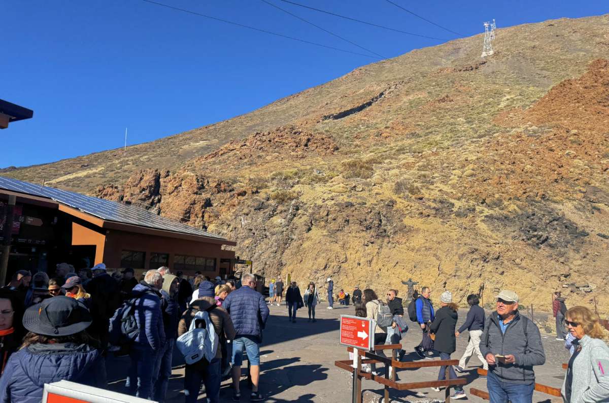 Crowds at Mount Teide cable car station in Teide National Park, Tenerife, Spain photo by Next Level of Travel