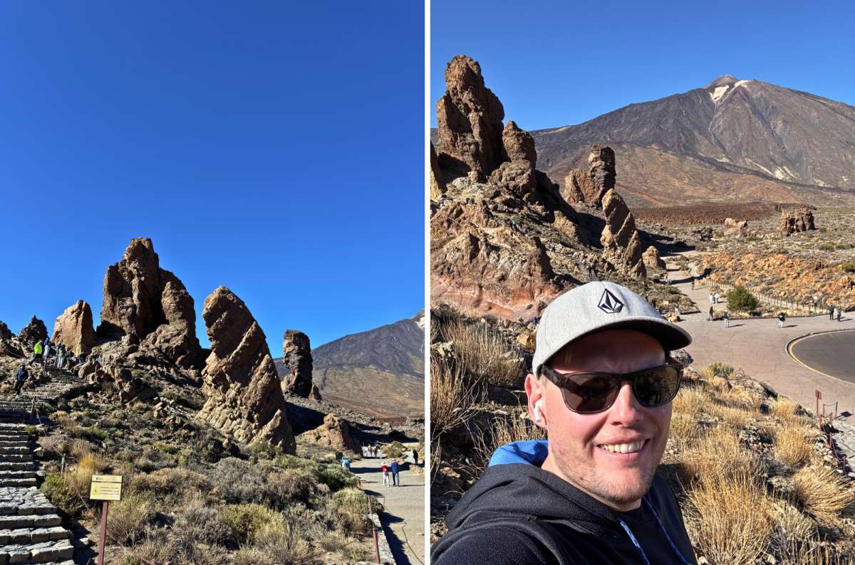 Roques de García rock formations with Mount Teide in Teide National Park, Tenerife, Spain photo by Next Level of Travel