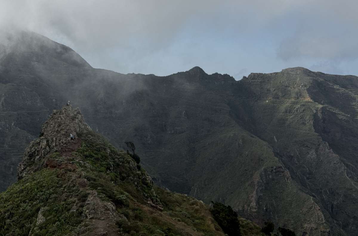 a photo of Pico del Inglés with tall cliff faces in the background, showing the charm of Tenerife nature, Canary Islands, photo by Next Level of Travel