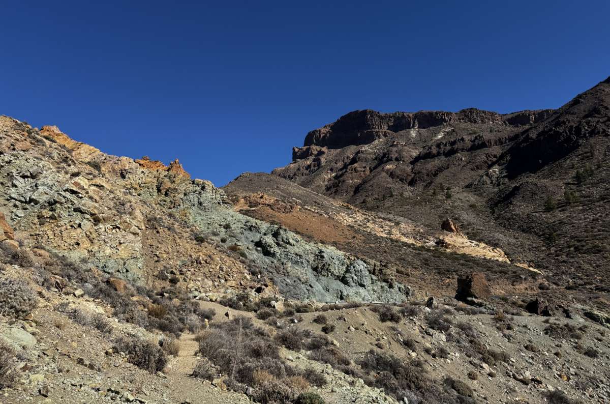 a photo of the Los Azulejos part of Teide National Park showing the colorful rock formations, Canary Islands, photo by Next Level of Travel
