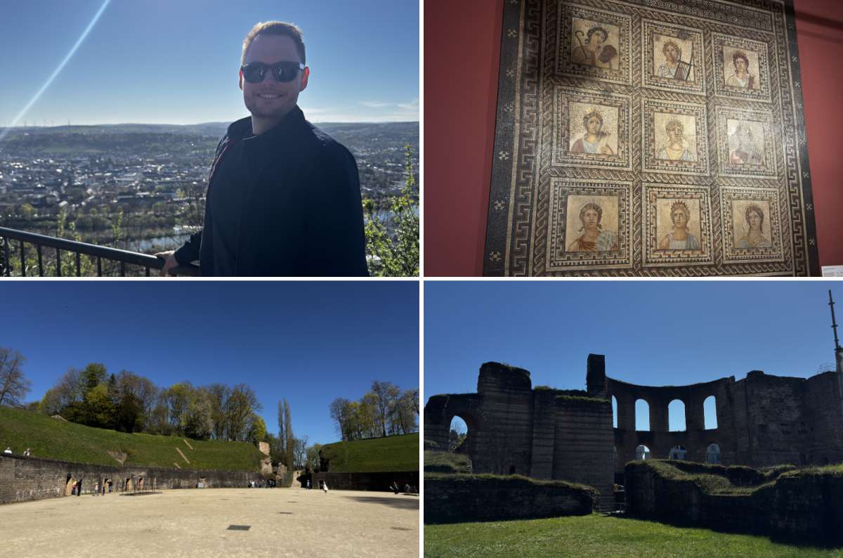 a collage of the monuments to visit in Trier in the afternoon, Germany, photo by Next Level of Travel