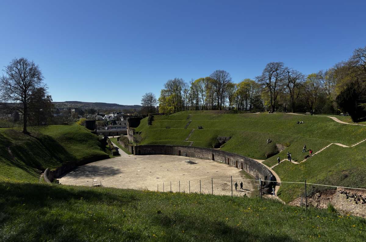 a photo of the Roman Amphitheater in Trier, showing the size and characteristic Roman build of this monument, Germany, photo by Next Level of Travel