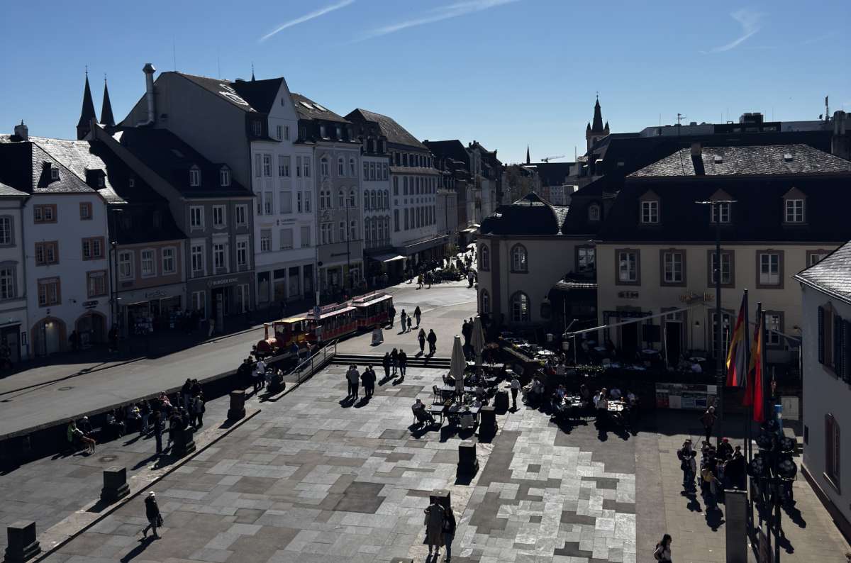 a photo of the view from Porta Nigra showing the walkable city center, Trier, Germany, photo by Next Level of Travel