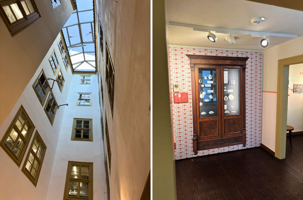 Historic interior courtyard and museum room at Zum Arabischen Coffe Baum in Leipzig, Germany, photo by Next Level of Travel